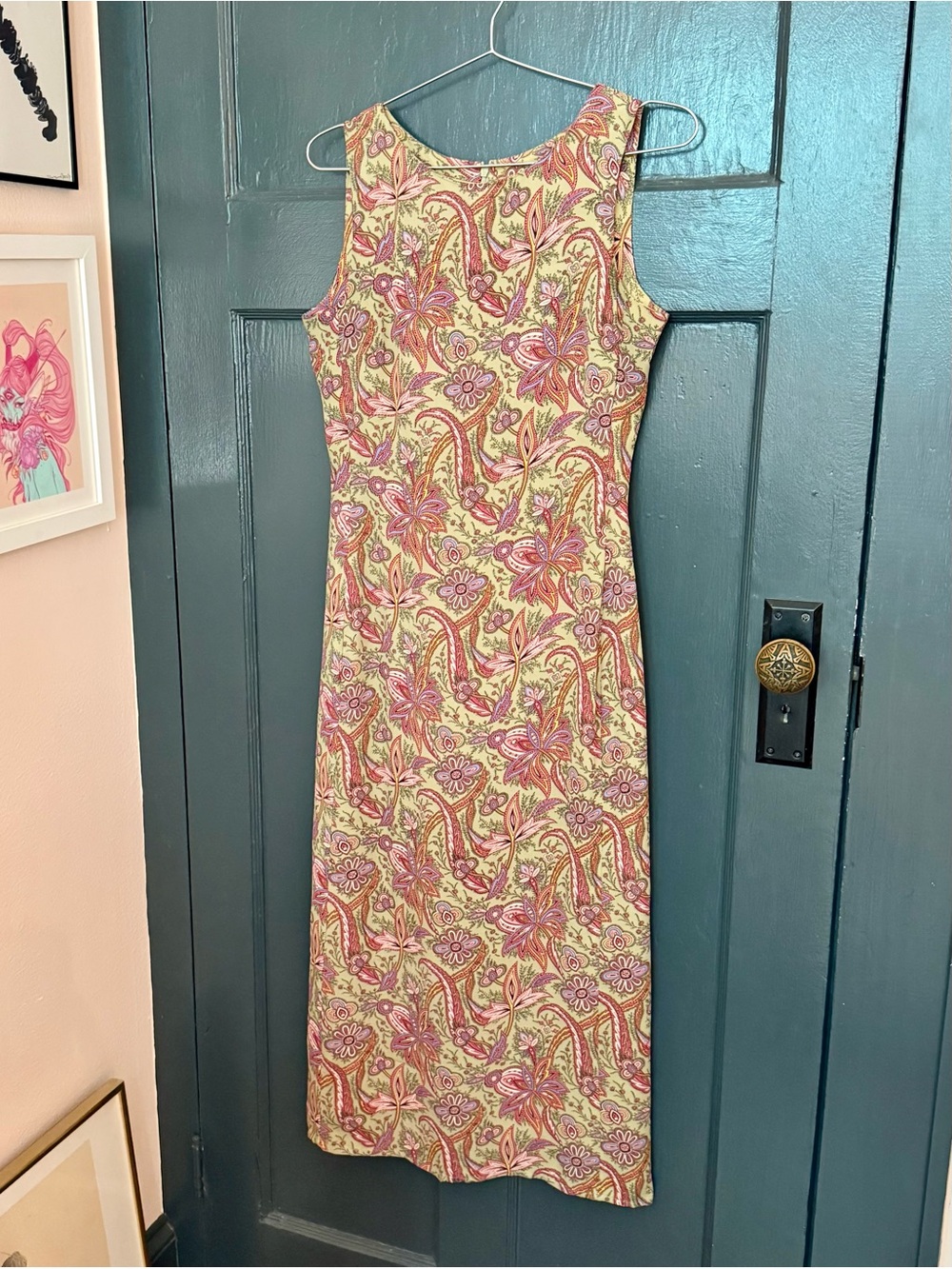 Vintage Petite Sophisticate Silk Paisley Midi Dress